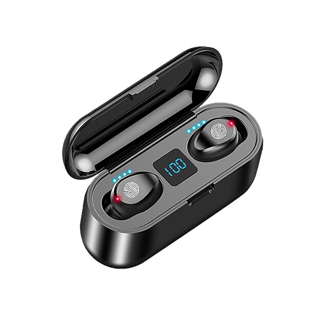  F9-8 TWS Wireless Earbuds 2000mAh Charging Box Power Bank Automatic Pairing Touch Control Bluetooth5.0 IPX7 Waterproof LED Power Display Stereo True Wireless Headset Mobilephone Holder