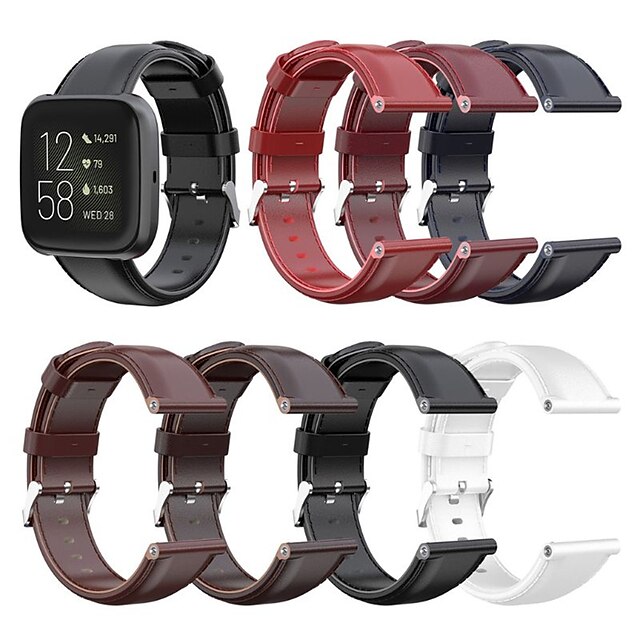  Leather Watch Band Wrist Strap For Fitbit Versa 2 / Versa Lite / Blaze Replaceable Bracelet Wristband