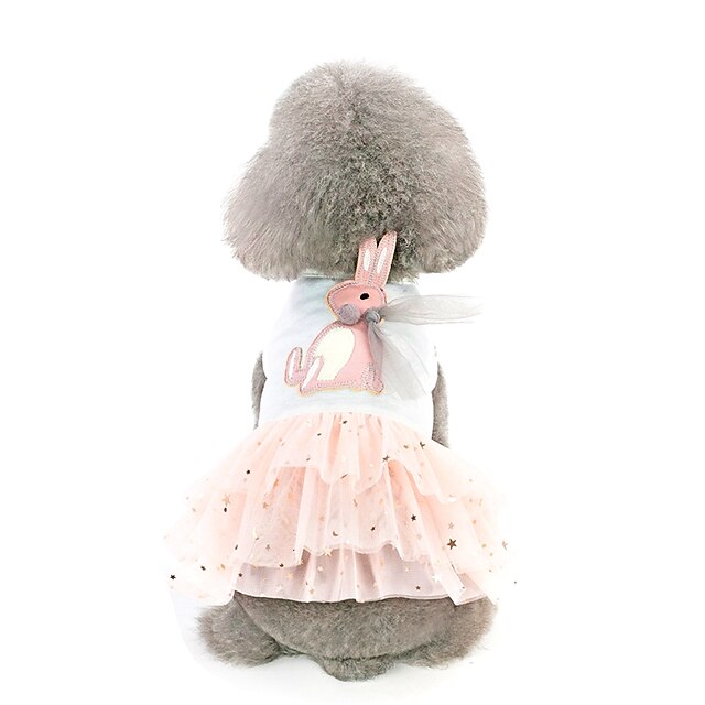  Dog Dress Character Rabbit / Bunny Animal Stylish Sweet Style Dog Clothes Puppy Clothes Dog Outfits White Pink Costume for Girl and Boy Dog Cotton XS S M L XL