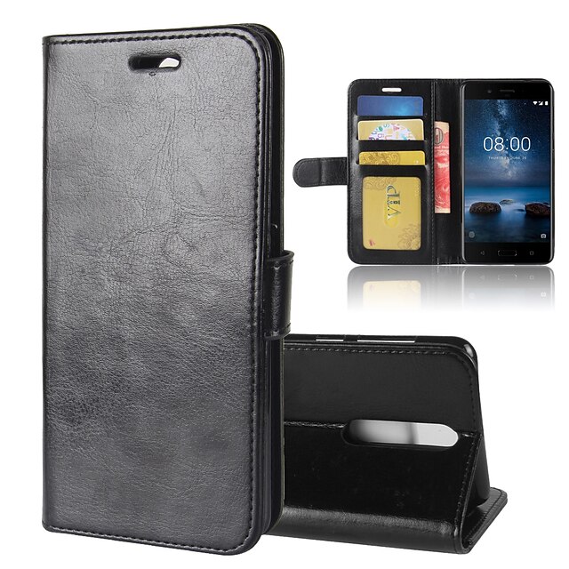  For NOKIA 8 R64 Texture Single Fold Horizontal Flip Leather Case with Holder & Card Slots & Wallet