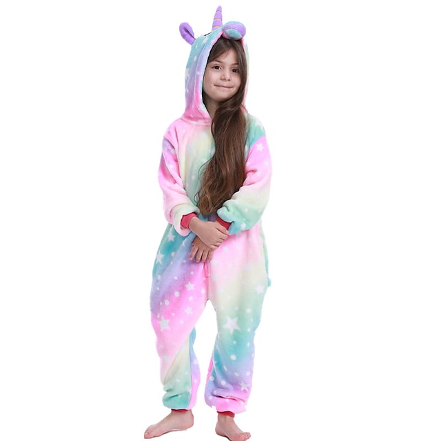 Toys & Hobbies Cosplay & Costumes | Kids Kigurumi Pajamas Nightwear Camouflage Unicorn Flying Horse Onesie Pajamas Flannelette P