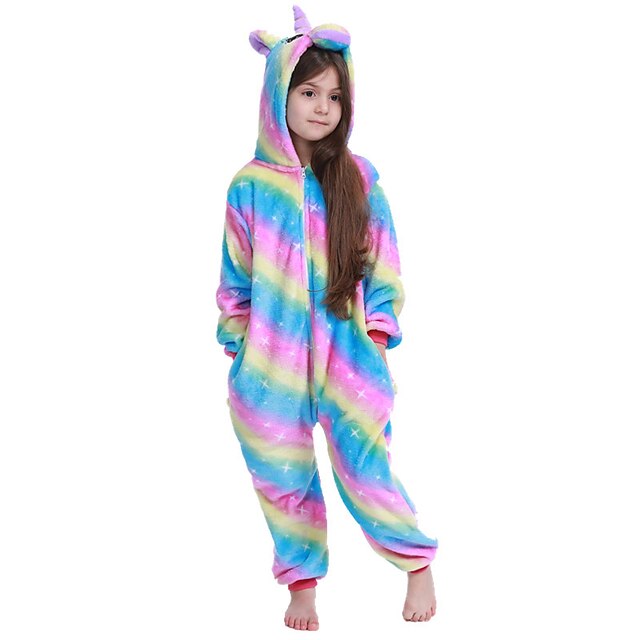 Toys & Hobbies Cosplay & Costumes | Kids Kigurumi Pajamas Nightwear Camouflage Unicorn Flying Horse Onesie Pajamas Flannelette P