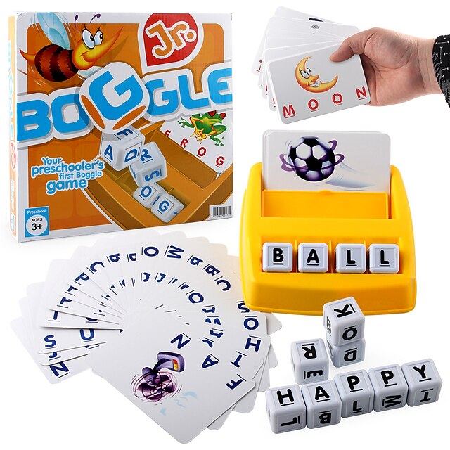  Educational Flash Card Educational Toy Matching Letter Game Picture Word Matching Game Letter Spelling Letter Reading Game Improve Memory Plastics Kid's Preschool Cute Kits Non Toxic 30 pcs 3-6 Y