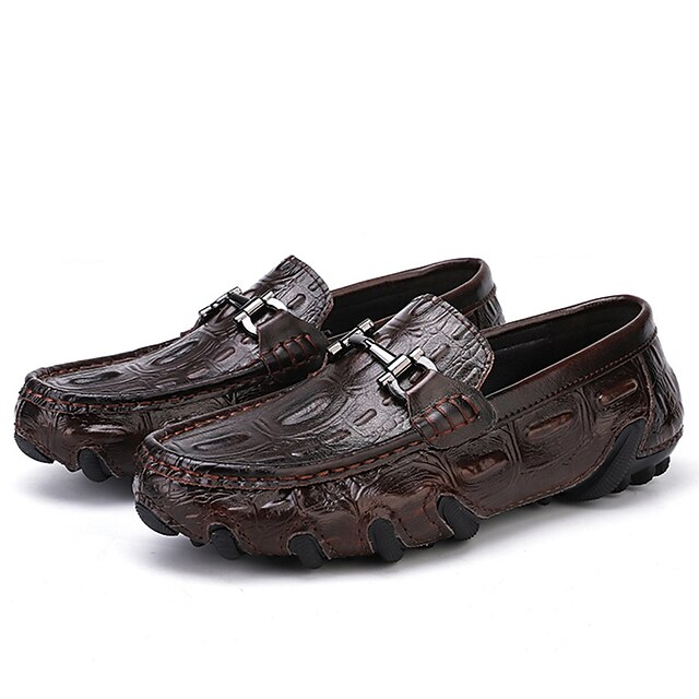  Men's Loafers & Slip-Ons Casual Daily PU Non-slipping Black Brown Summer