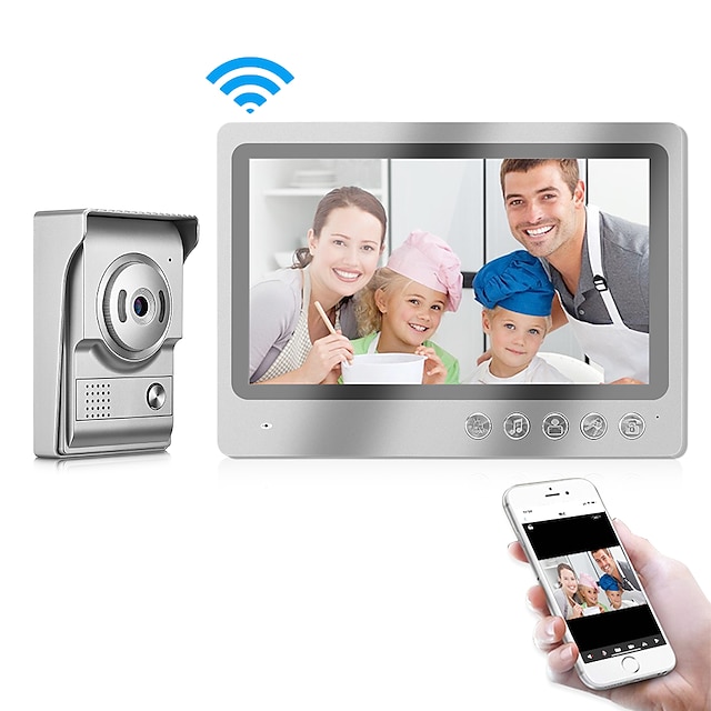  9-calowy monitor wewnętrzny wifi wideodomofon domofon dzwonek do kamery domofon wideo dzwonek do drzwi obsługuje aplikację iOS i Android inteligentny telefon