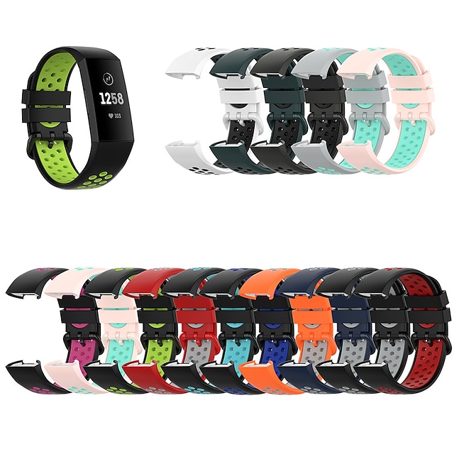  Compatible with Fitbit Charge4 Bands Breathable Silicone Replacement Sport Wristbands Compatible with Fitbit Charge 3 with Secure Watch Clasp Men Women Large Small