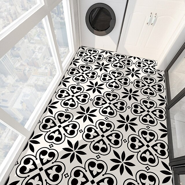  PVC antiskid twill print spade heart stone floor paste bathroom bedroom living room DIY floor paste 4Pcs 30*30cm