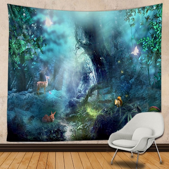 Home & Garden Home Decor | Home Living Tapestry Wall Hanging Tapestries Wall Blanket Wall Art Wall Decor Forest Tree Blue Sky Cl