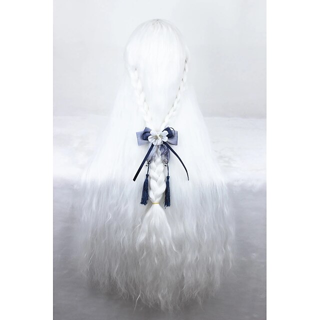 Beauty & Hair Wigs & Hair Pieces | Cosplay Costume Wig Cosplay Wig Lolita Curly Cosplay Asymmetrical With Bangs Wig Long White S