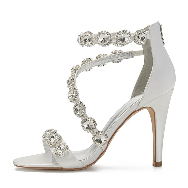 Women's Wedding Shoes Ankle Strap Heels Wedding Party Wedding Sandals ...