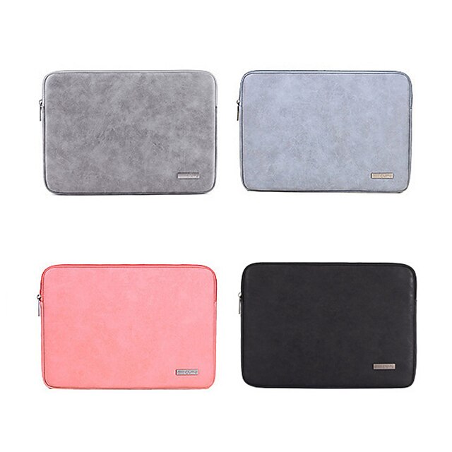  11.6 12 13.3 14 15.6 Inch Laptop Sleeve PU Leather Solid Color Fashion for Business Office for Colleages Schools for Travel Waterpoof Shock Proof
