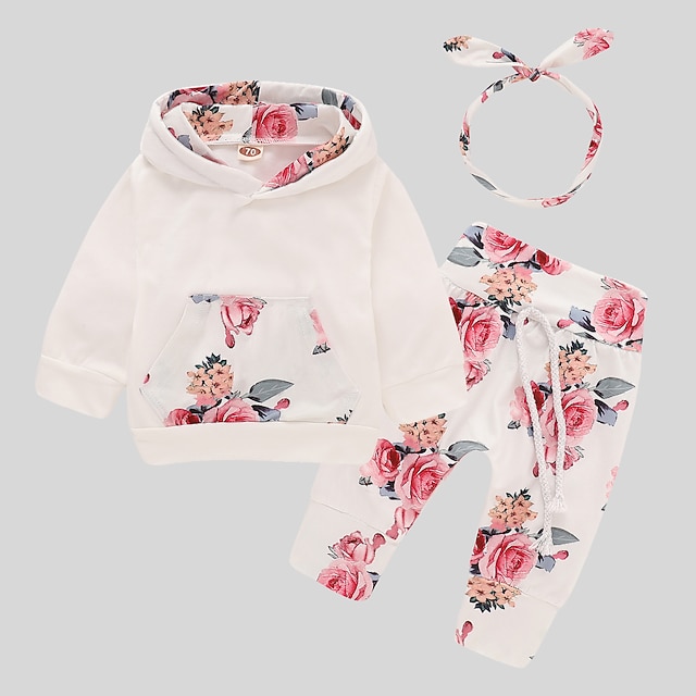 Baby Girls' Active Basic Daily Sports Cotton Print Long Sleeve Long