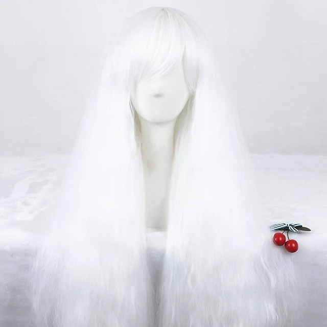 Beauty & Hair Wigs & Hair Pieces | Cosplay Costume Wig Cosplay Wig Lolita Curly Cosplay Asymmetrical With Bangs Wig Long White S