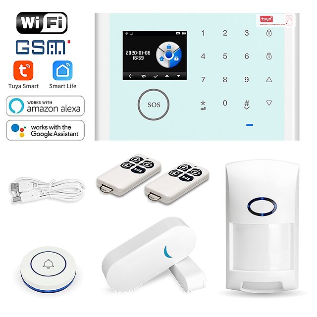  CS118 Home Alarm Systems / Smoke & Gas Detectors / Alarm Host GSM + WIFI iOS / Android Platform GSM + WIFI SMS / Phone / Learning Code 433 Hz for Park / Home / Kitchen