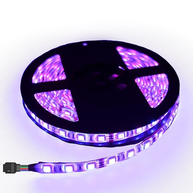  1PC 5M 16.4Feet LED Light Strips Flexible Tiktok Lights 300 LEDs 8mm 2835 Warm White White Red Blue Remote Control RC Cuttable Linkable Suitable for Vehicles Self-adhesive DC12V