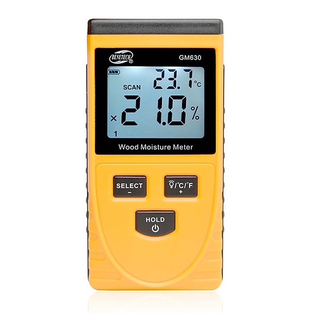  medidor de humedad de madera de inducción digital probador de humedad de temperatura probador de humedad de inducción pantalla lcd higrómetro gm630
