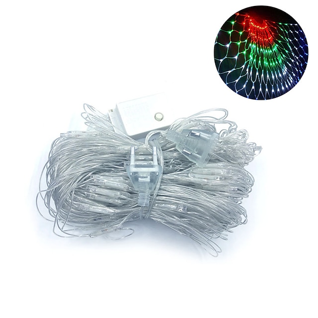 1X 3.5M 3 Peacock Mesh Net Led String Lights Colorful Outdoor Fairy ...