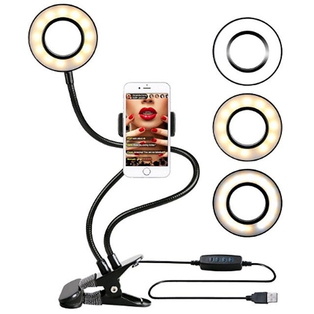  foto studio selfie vedl prstenové světlo s mobilním telefonem mobilní držák pro youtube live stream make-up lampu pro iphone android