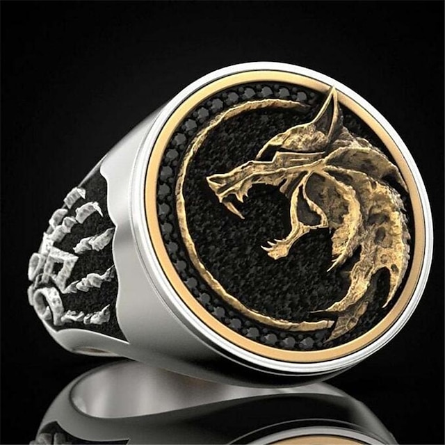 

Band Ring Vintage Style Champagne Silver Copper Wolf Head Fashion 1pc 9 10 11 12 / Men's