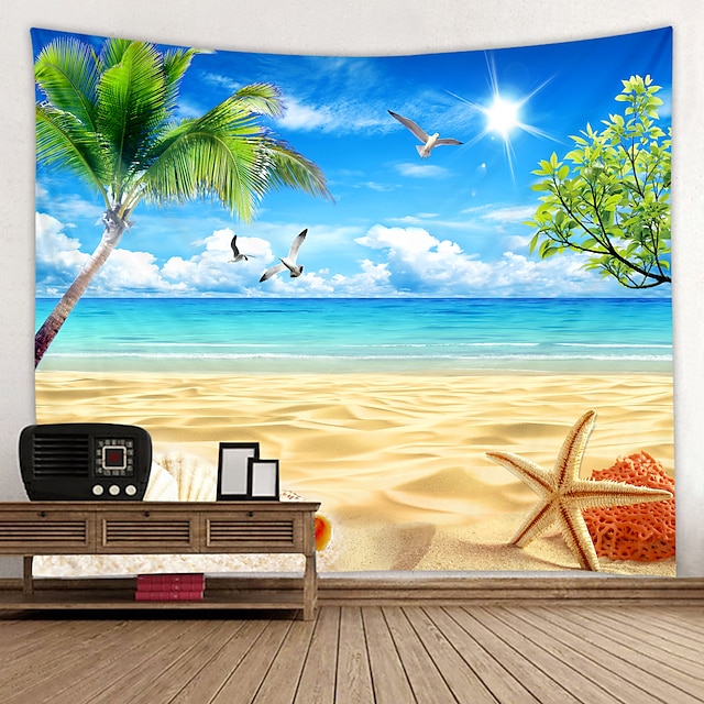 Watercolor Tropical Fish Wall Hanging Tapestry Picnic Beach Sheet Bedspread Deco