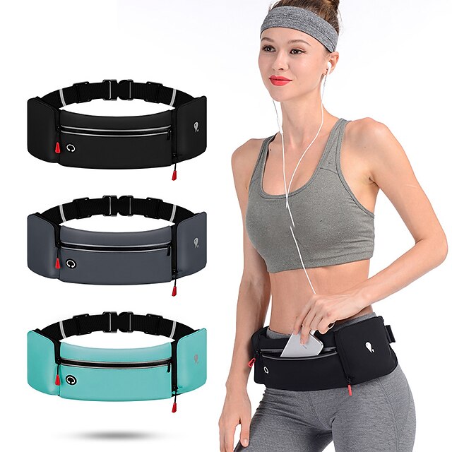  Running Belt Fanny Pack Belt Pouch / Belt Bag for Hiking Outdoor Exercise Running Traveling Sports Bag Reflective Adjustable Waterproof Waterproof Material Women's Men's Running Bag Adults