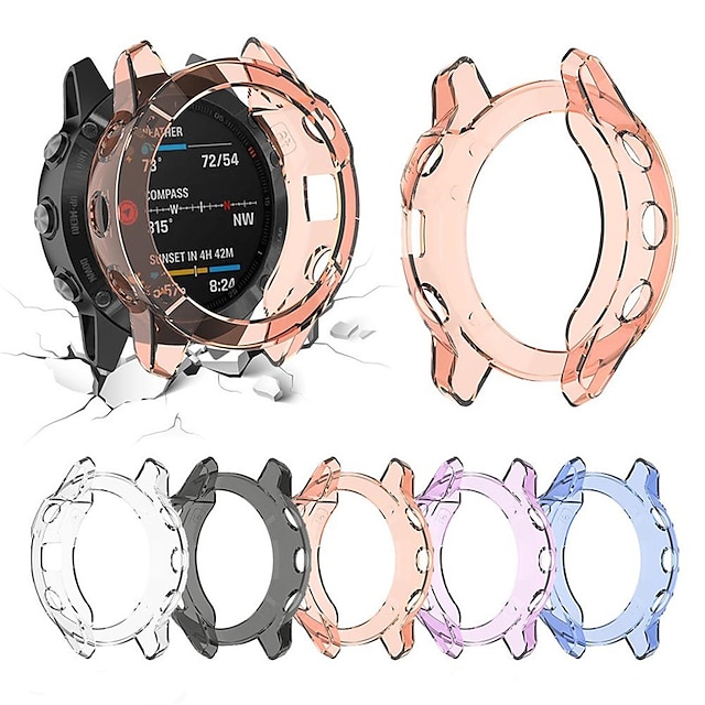  Чехол для часов Совместим с Garmin Garmin Fenix 6 / Fenix 6 Pro / Fenix 6S / Fenix 6S Pro / Fenix 6X / Fenix 6X Pro Ударопрочный чехол ТПУ Часы Крышка