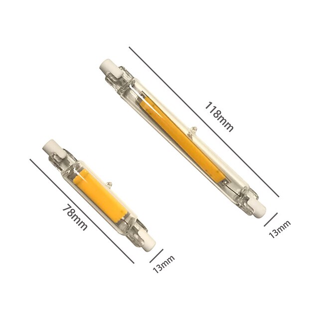R7S LED COB Light Bulb 78MM 3W 5W 118MM 7W 12W J78 J118 Double Ended ...