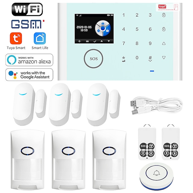  CS118 Home Alarm Systems / Alarm Host / Door & Window Sensor GSM + WIFI iOS / Android Platform GSM + WIFI SMS / Phone / Fixed Code 433 Hz for Park / Kitchen