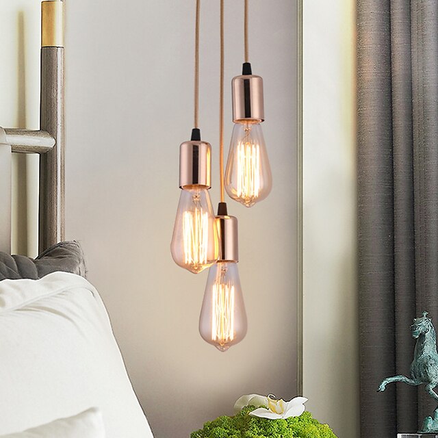 Lights & Lighting Pendant Lights | 12 cm Cluster Design Pendant Light Metal Electroplated Vintage Nordic Style 220-240V - VW9452