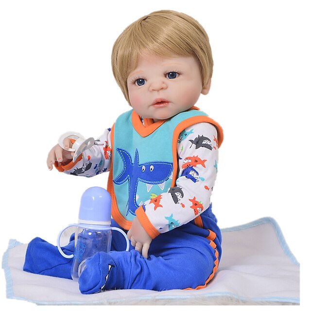  Reborn Baby Dolls Odzież Akcesoria dla lalek Reborn Tkanina bawełniana dla 22-24 Cal Reborn Doll Nie obejmuje odrodzonej lalki Skóra krokodyla Miękka Czyste ręcznie Dla chłopców 4 pcs