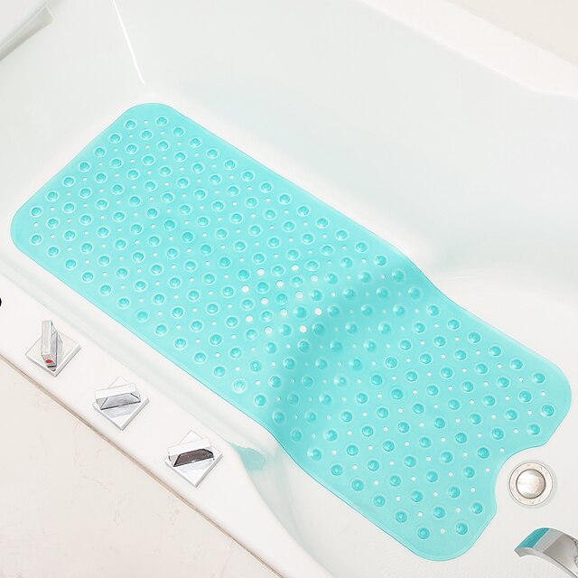  Tappetino da bagno in pvc antiscivolo da 100 cm * 40 cm con ventosa tappetini da bagno in plastica per vasca da bagno colore casuale 1 pz