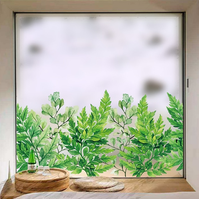 dwaas Gemarkeerd Serie van frosted privacy groene planten patroon glasfolie thuis slaapkamer badkamer  glas raamfolie stickers zelfklevende sticker 58x60cm muurstickers voor  slaapkamer woonkamer 2023 - US $13.49