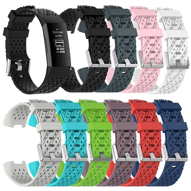  1 Pcs Watch Band Breathable Silicone Sport Strap For Fitbit Charge 4 / Fitbit Charge 3
