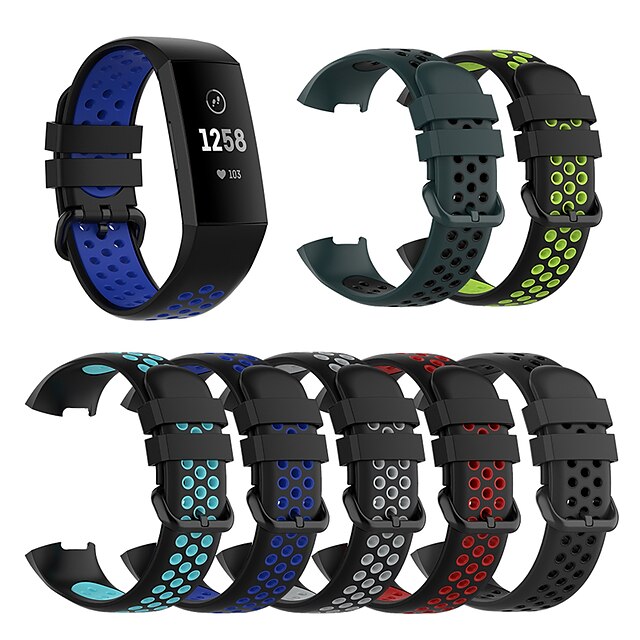  Silicone Replacement Watch Band for Fitbit Charge 3 / Fitbit Charge 4 Elegant Watch Comfortable Element Silicone Replacement Strap for Fitbit Charge 3 / Fitbit Charge 4