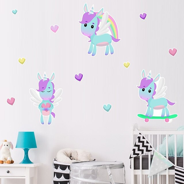  Unicorn Decorative Wall Stickers Heart Nursery Kids Room