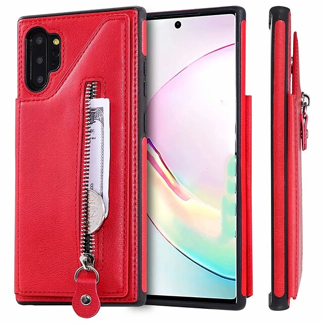  Case For Samsung Galaxy Note 9 / Note 8 / Samsung Galaxy A50 Card Holder Back Cover Solid Colored PU Leather gor Samsung Note 10 / Note 10 Plus / A30S / A50S