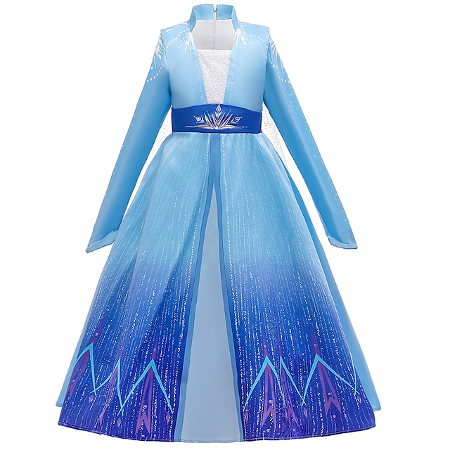  Παραμυθιού Φορέματα Κοριτσίστικα Στολές Ηρώων Ταινιών Στολές Ηρώων Πριγκίπισσα φόρεμα διακοπών Μπλε Φόρεμα Απόκριες Η Μέρα των Παιδιών Πολυεστέρας Βαμβάκι