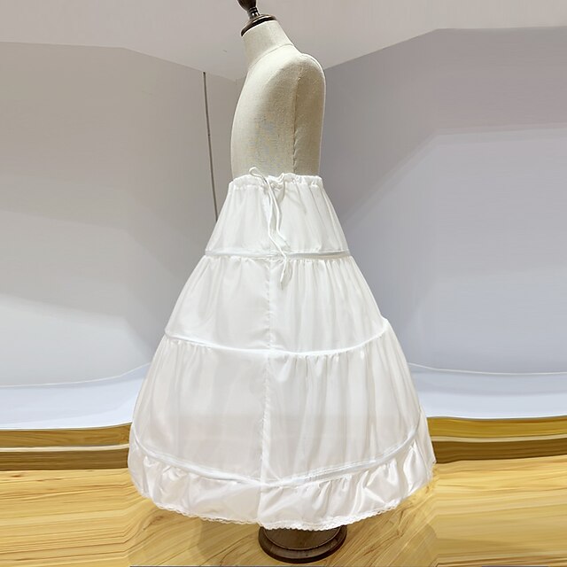  Princess Petticoat Hoop Skirt Girls' Movie Cosplay White Petticoat Polyester