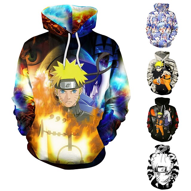  Inspirovaný Naruto My Hero Academia / Boku Žádný hrdina Deku Cosplay kostým Kapuce Tisk Potisk Kapuce Pro Pánské Dámské Dospělé 3D tisk Polyester
