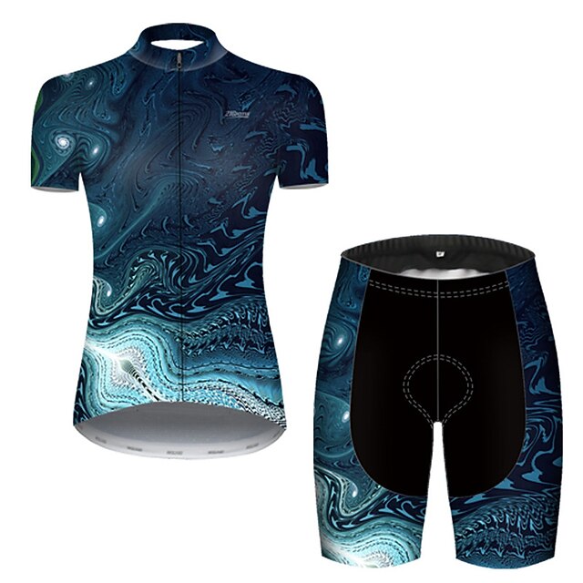 Women's Cycling Jersey with Shorts Short Sleeve Mountain Bike MTB Road Bike Cycling Red Blue Sky Blue Animal Gradient Snake Bike Breathable Quick Dry Ultraviolet Resistant Reflective Strips Sports 13