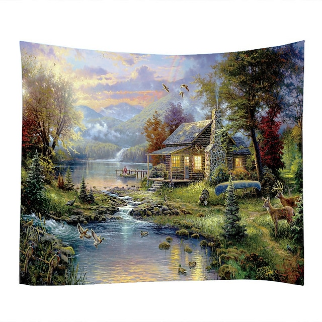 Home & Garden Home Decor | Wonderland Scenery Digital Printed Tapestry Decor Wall Art Tablecloths Bedspread Picnic Blanket Beach