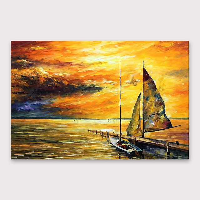  Oil Painting Hand Painted Horizontal Abstract Landscape Modern Stretched Canvas