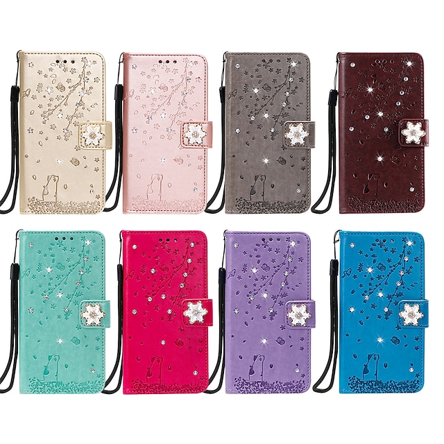  Phone Case For Sony Full Body Case Leather Flip Sony Xperia Z5 Xperia XA2 Sony Xperia XZ1 Sony Xperia XA1 Xperia XZ Card Holder Flip Pattern Flower / Floral Glitter Shine PU Leather TPU