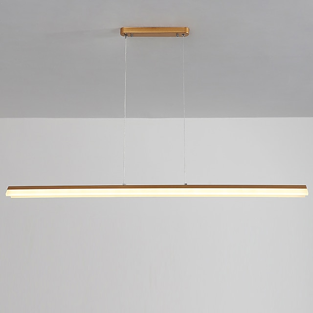 Lights & Lighting Pendant Lights | LED Linear Pendant Light Modern Black Gold 100cm Office Dining Room Chandelier Painted Finish