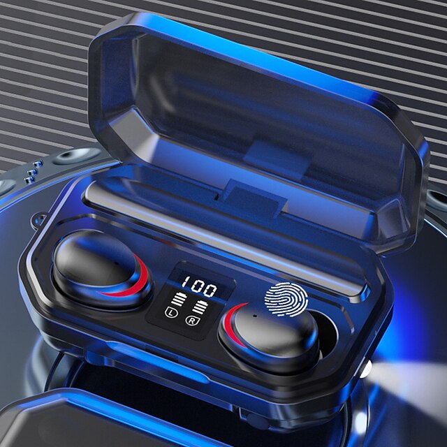  LITBest M15 TWS Wireless Earbuds Magnetic Switch Siri Voice Assistant Power Bank Light up Earphone Bluetooth5.0 LED Digital Display Waterproof And Sweaterproof Headset With 2000mAh Charging Box 