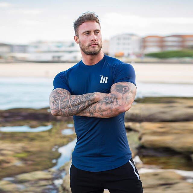 Sports & Outdoors Running, Jogging & Walking | Mens Short Sleeve Workout Tops Running Shirt Tee Tshirt Top Athleisure Summer Bre