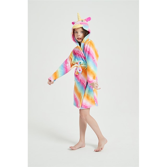 Toys & Hobbies Cosplay & Costumes | Kids Kigurumi Pajamas Bathrobe Unicorn Flying Horse Onesie Pajamas Flannel Fabric Orange Cos