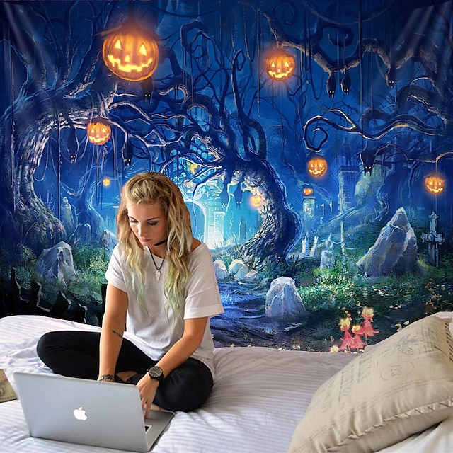 Home & Garden Home Decor | Scary Blood Palm Halloween Wall Hanging Tapestry Carpet Halloween Party Wall Tapestries for Halloween