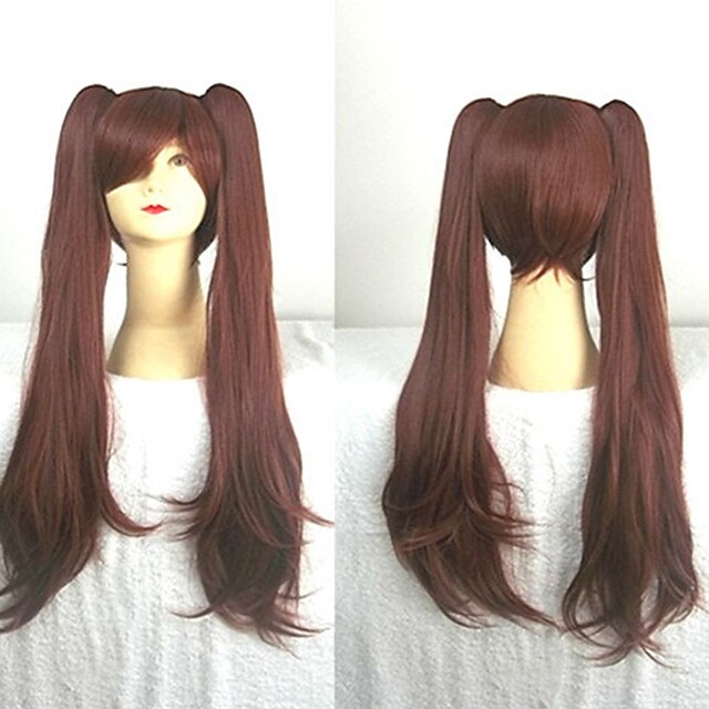  Cosplay Costume Wig Synthetic Wig Cosplay Wig Izumi Sagiri Another Straight Cosplay With 2 Ponytails Wig Long Auburn Pink Blue Black Synthetic Hair 28 inch Women‘s Cosplay Black