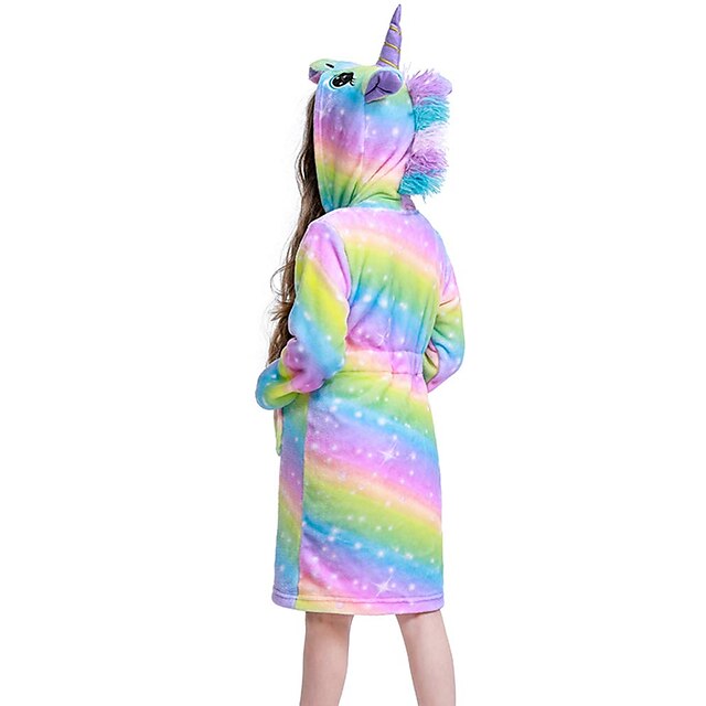 Toys & Hobbies Cosplay & Costumes | Kids Kigurumi Pajamas Bathrobe Unicorn Flying Horse Onesie Pajamas Flannelette Rainbow Cospl